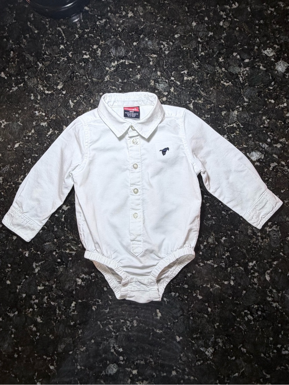 Wrangler White Long-Sleeve Baby One-Piece Bodysuit